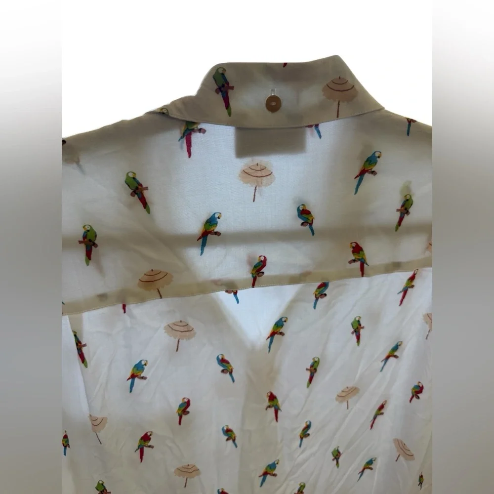 Kenny Flowers The Parrots and Palapas Men's Shirt - Picture 7 of 9
